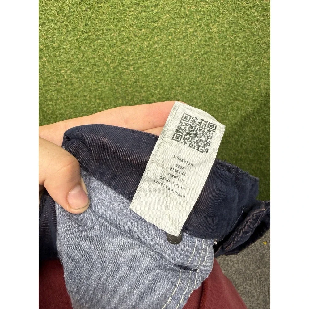 True Religion Jeans Mens‎ 38x34 Geno Relaxed Slim Corduroy Flap Pocket Blue Y2K